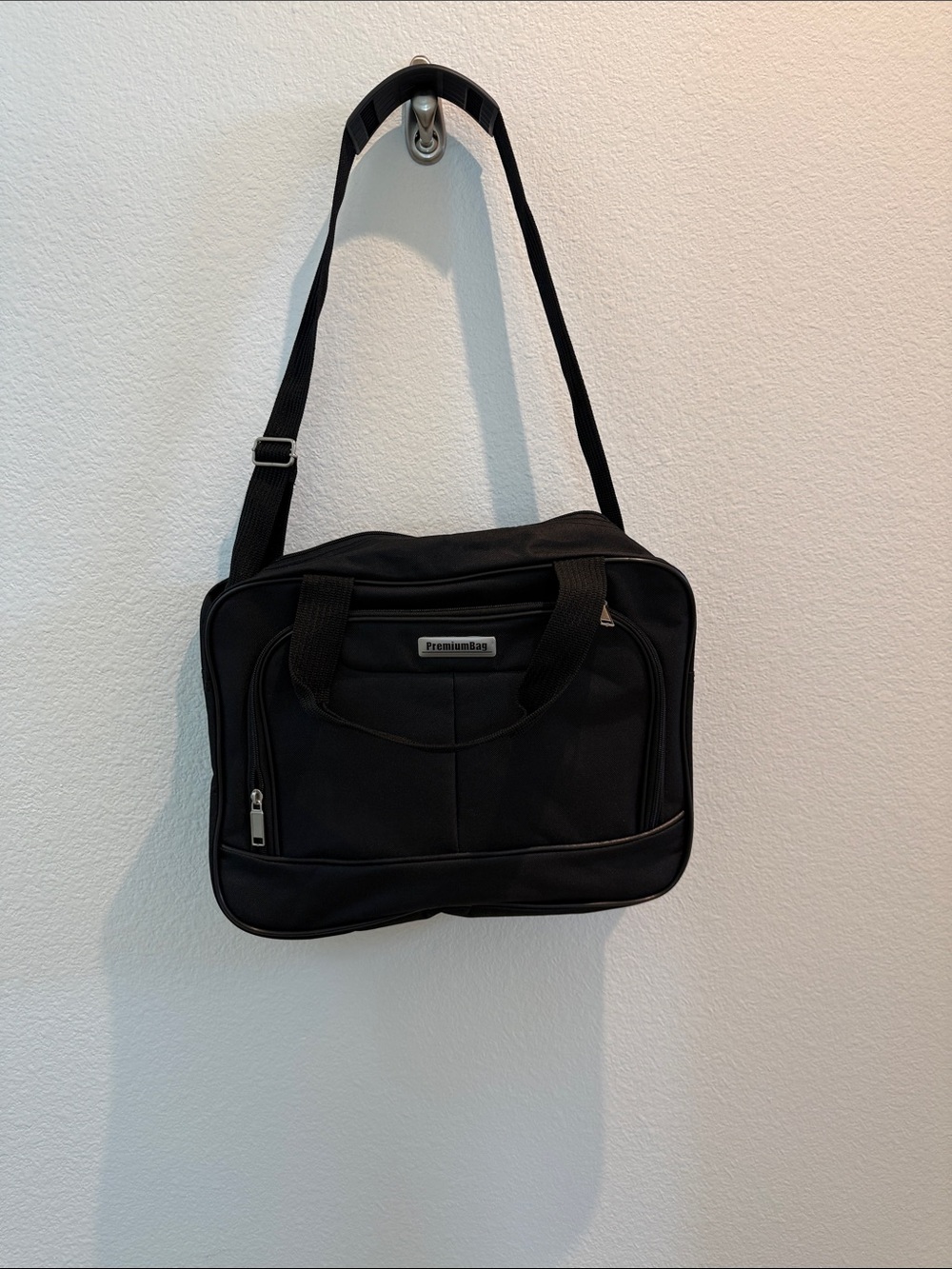 Premium Black Messenger Bag with Adjustable Strap